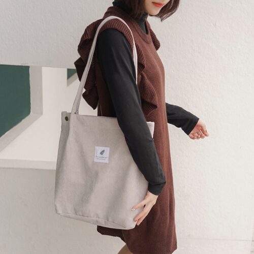 Eco-Friendly Corduroy Tote Bag