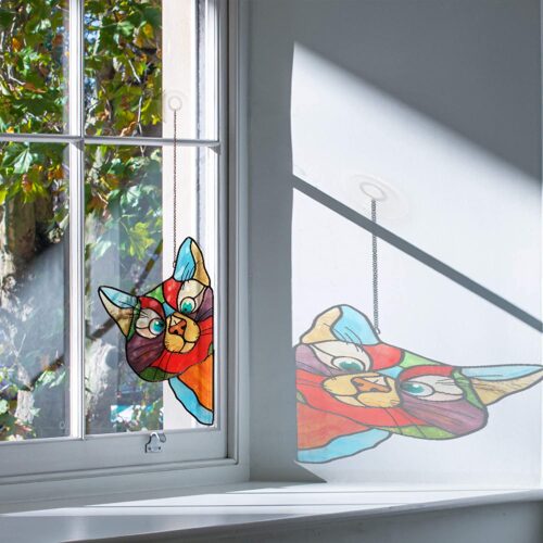 Peeking Cat Window Hangings 2