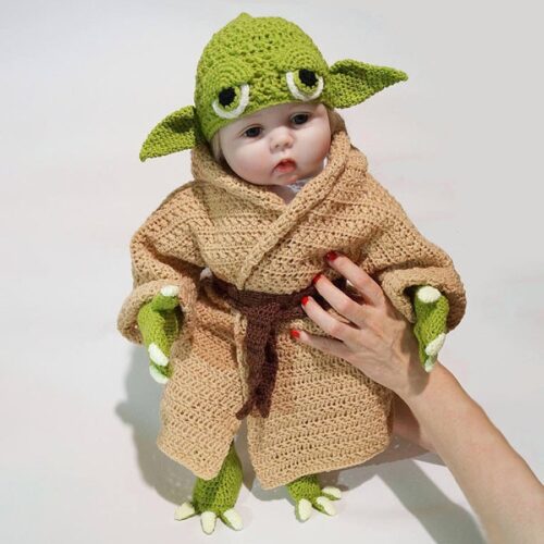 Crocheted Baby Yoda Costume