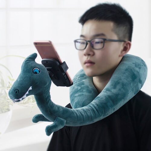 Travel Pillow with Flexible Phone Holder 1